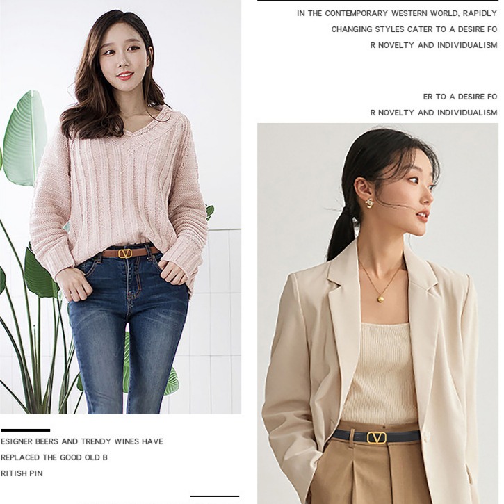 13750519.DAAGVADY真皮V字皮带女百搭裙子裤带细款配饰女士腰带女款高级感商务
