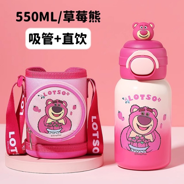 13725709.迪士尼550ml儿童保温杯公仔316不锈钢双饮杯上学外出便携壶
