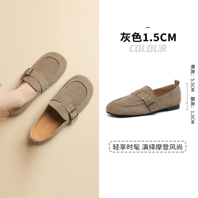 13757880.达芙妮女鞋时尚平底软底单鞋女博肯勃肯鞋一脚蹬豆豆鞋乐福鞋