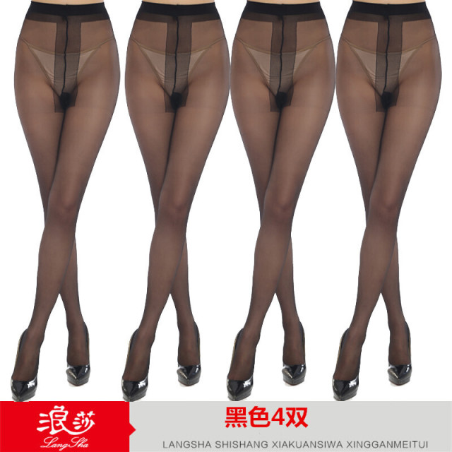 12585701.浪莎T档丝袜女夏季超薄款防勾丝光腿裸感神器不掉档黑丝连裤袜