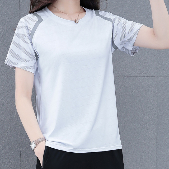 10583596.VPN 夏季圆领冰丝T恤女短袖修身显瘦休闲上衣