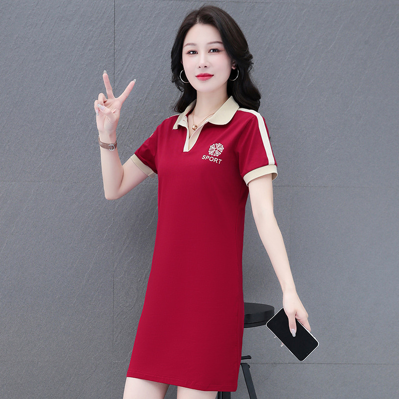 10583533.VPN 夏季t恤polo裙女修身显瘦气质休闲收腰连衣裙