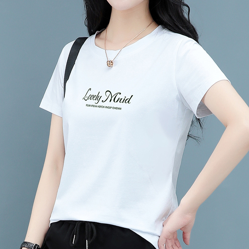 10591468.VPN   新款夏季圆领休闲T恤女简约短袖T