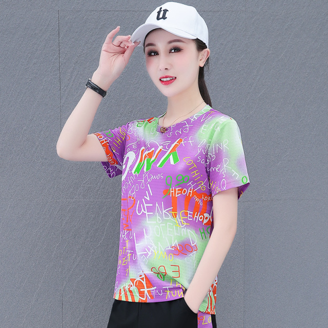 10591539.VPN 夏季冰丝女士T恤女宽松显瘦短袖T