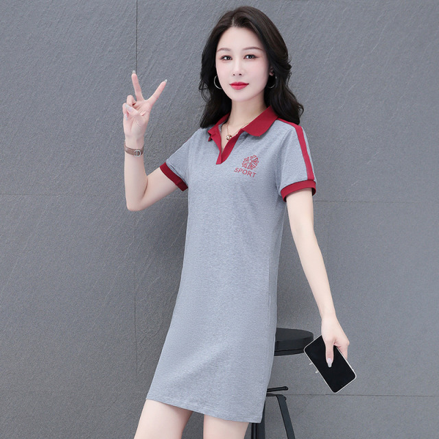 10583533.VPN 夏季t恤polo裙女修身显瘦气质休闲收腰连衣裙