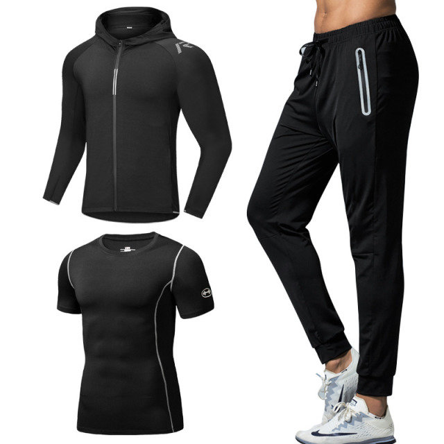 10652452.克里普 健身服男运动三件套跑步健身房训练服紧身吸湿排汗晨夜跑秋冬季套装