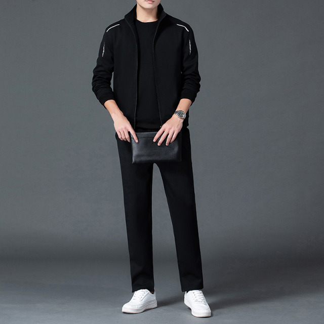 10975223.尼格卡丹 秋季新款运动服套装男士休闲春秋三件套春装