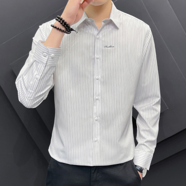 10995134.VPN 长袖衬衫男士夏季百搭韩版修身衬衣休闲青年帅气薄款内搭寸衫