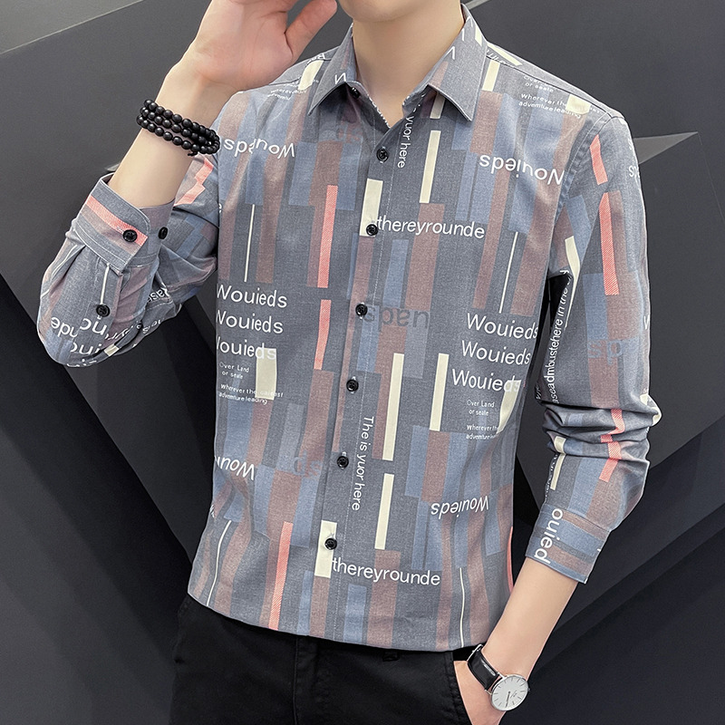 10994902.克里普 秋季新款男士长袖衬衫休闲工装青年衬衣