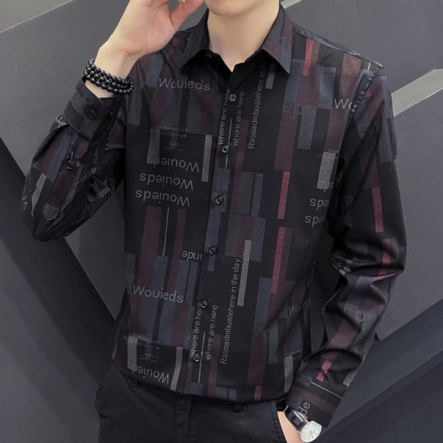 10994902.克里普 秋季新款男士长袖衬衫休闲工装青年衬衣