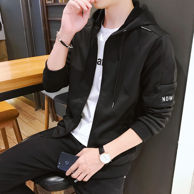 11046657.克里普 美式连帽卫衣男款春秋季新款宽松休闲青少年开衫外套