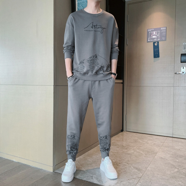 11049116.尼格卡丹 运动套装男士秋季新款两件套时尚潮流衣服男装一套搭配