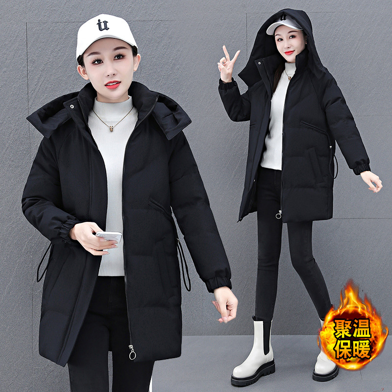11453751.克里普 新款棉衣棉服女冬装韩版宽松外套中长款连帽棉袄
