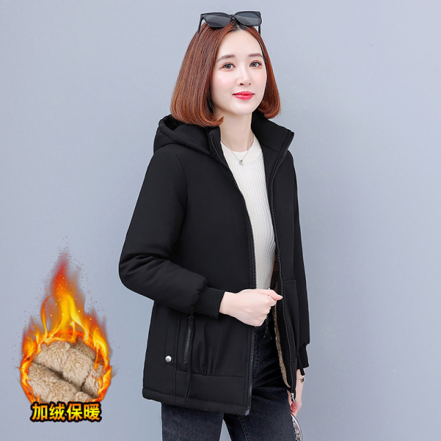 11454060.克里普 冬季女士棉衣休闲派克服棉服女外套连帽保暖加厚棉袄