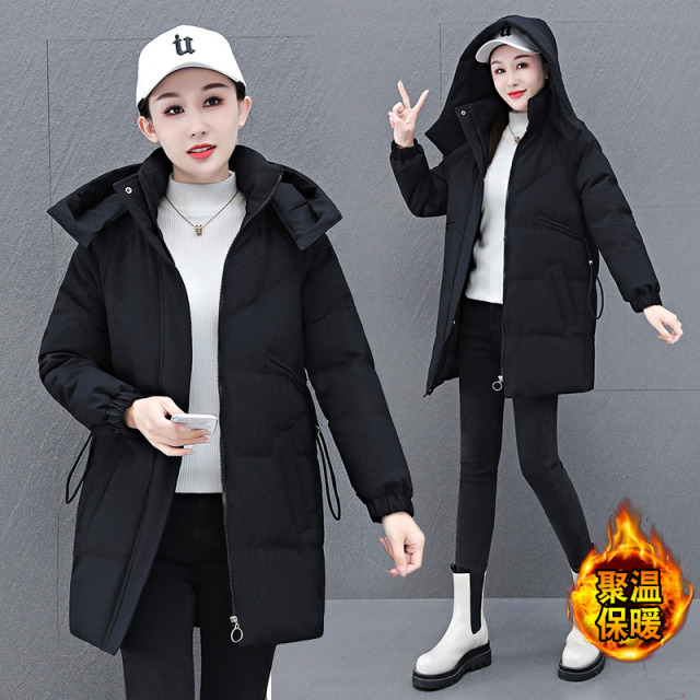 11453751.克里普 新款棉衣棉服女冬装韩版宽松外套中长款连帽棉袄