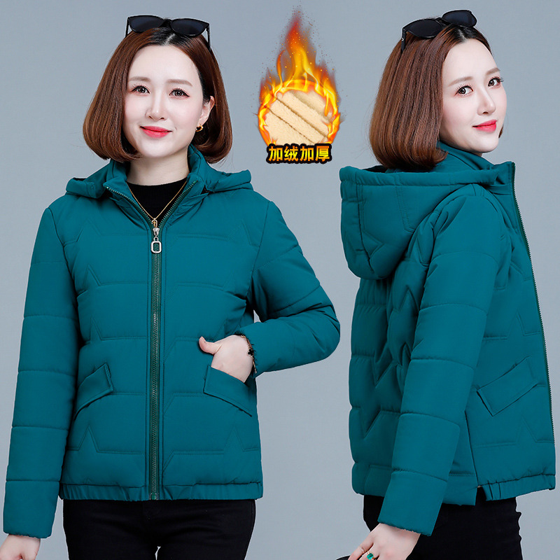 11456861.克里普 短款加厚棉服女外套冬季新款宽松连帽棉衣面包服女装上衣