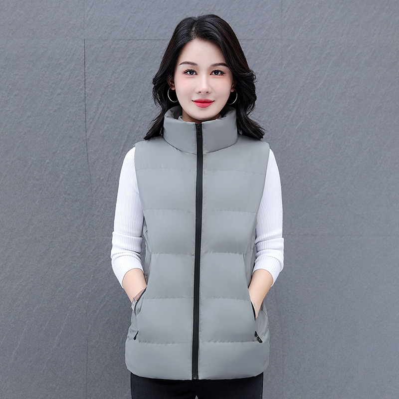 11458497.克里普 立领棉马甲女新款秋冬季简约百搭马夹背心保暖外套潮