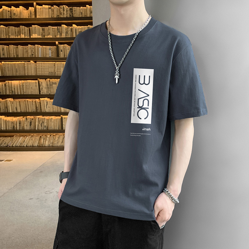 11747157.VPN 夏季新款短袖t恤男士潮流潮牌休闲简约印花体恤男