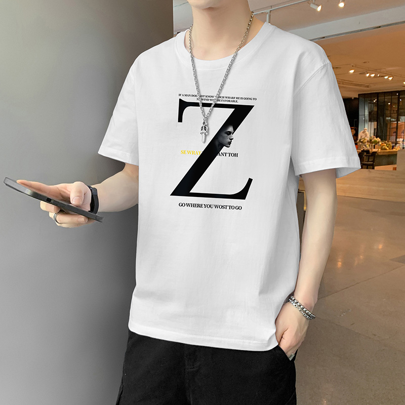 11747015.VPN 潮牌短袖T恤男夏季宽松圆领简约青少年印花男装上衣