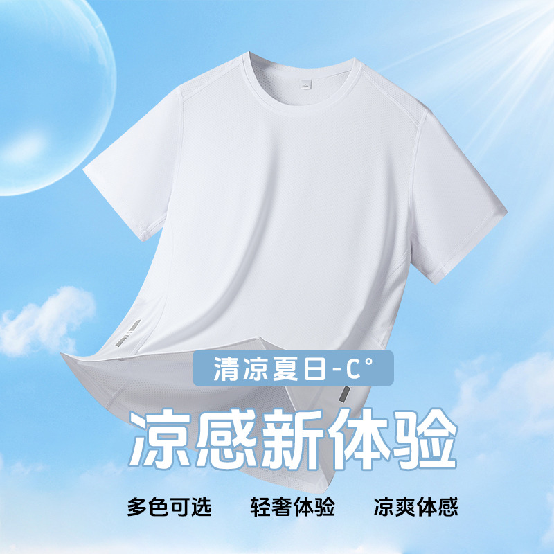 11754476.VPN 夏季新款男士冰丝短袖T恤潮男半袖体恤速干上衣