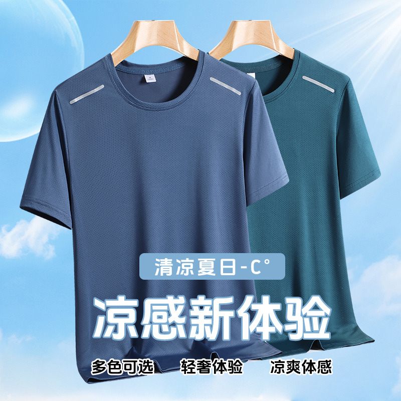 11754269.VPN 冰丝t恤男短袖夏装大码圆领速干运动潮牌百搭