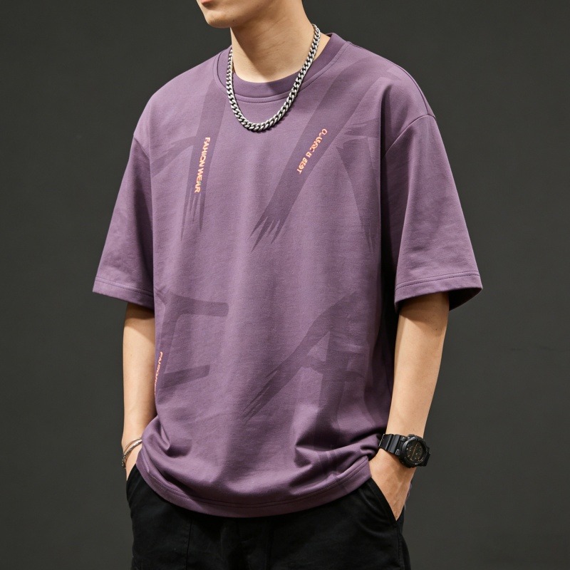 13393638.克里普 短袖T恤男士夏季新款休闲大码宽松半袖上衣