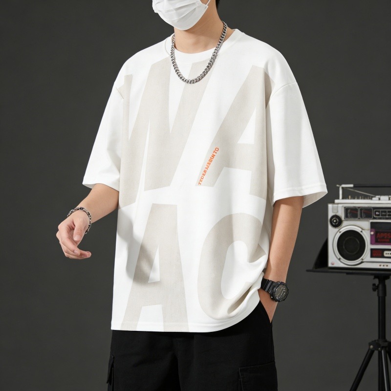 13393623.克里普 时尚短袖男士夏季新款宽松潮牌百搭休闲大码半袖T恤