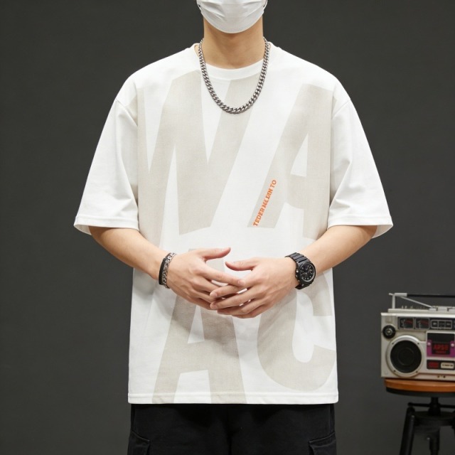 13393623.克里普 时尚短袖男士夏季新款宽松潮牌百搭休闲大码半袖T恤