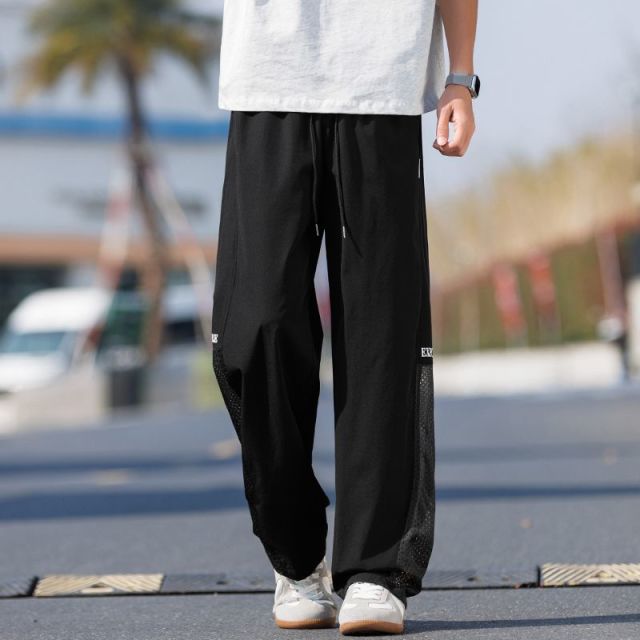 13397331.克里普 冰丝长裤休闲裤男士夏宽松直筒阔腿裤