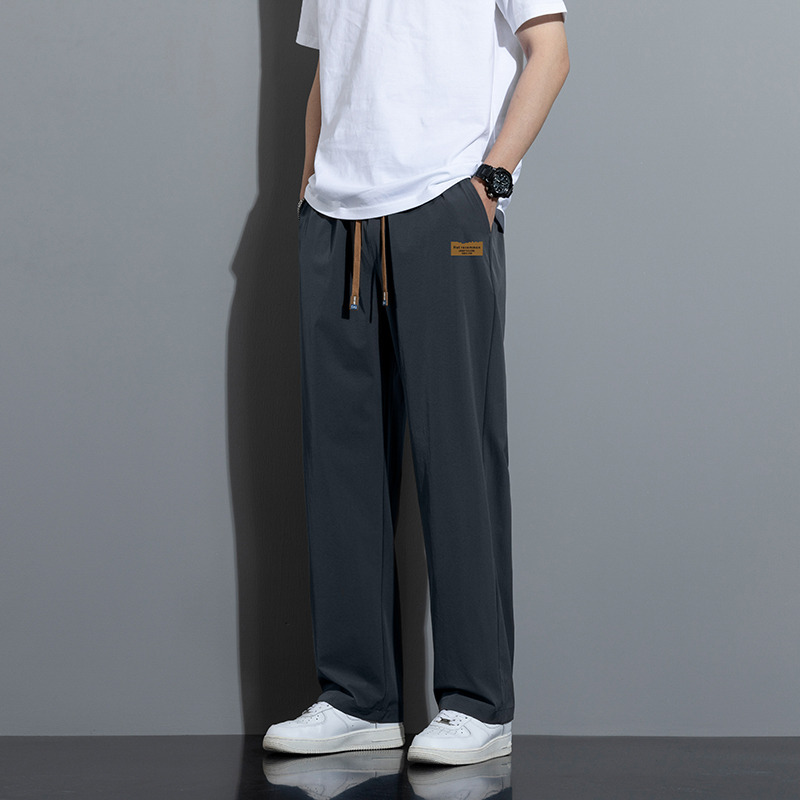 13420661.克里普 夏季男士直筒休闲长裤宽松垂感阔腿卫裤