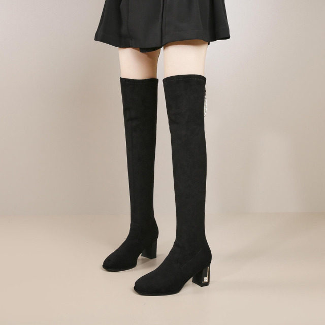 11348280.长靴女过膝弹力靴女2024年秋冬新款高跟女靴加绒百搭廋廋靴子