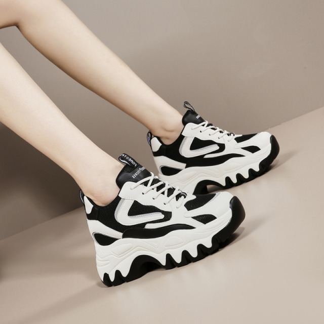 11617293.【增高8CM】内增高老爹鞋女2025年春新款百搭厚底女运动休闲鞋
