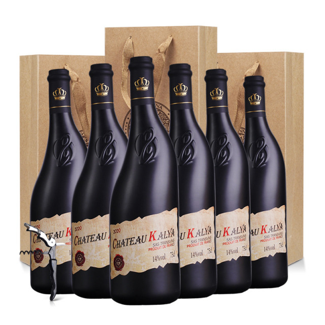 13163191.法国进口歪脖子干红稀有14度卡莉娅城堡750ml*6瓶赠礼袋*3海马刀*1