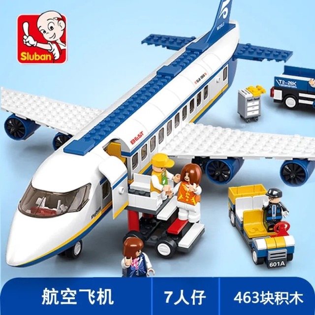 11931157.『小鲁班丨特惠专享』积木飞机模型客机空中巴士拼装男孩益智玩具儿童节日生日礼物