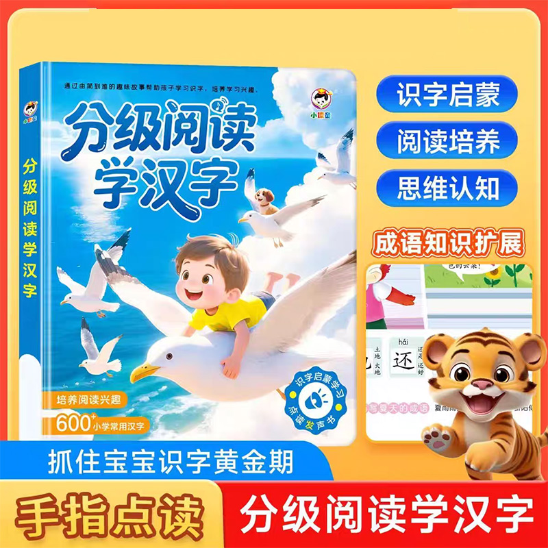 12870161.儿童学习神器分级阅读学汉字点读发声书识字书幼小衔接3-6岁早教启蒙绘本