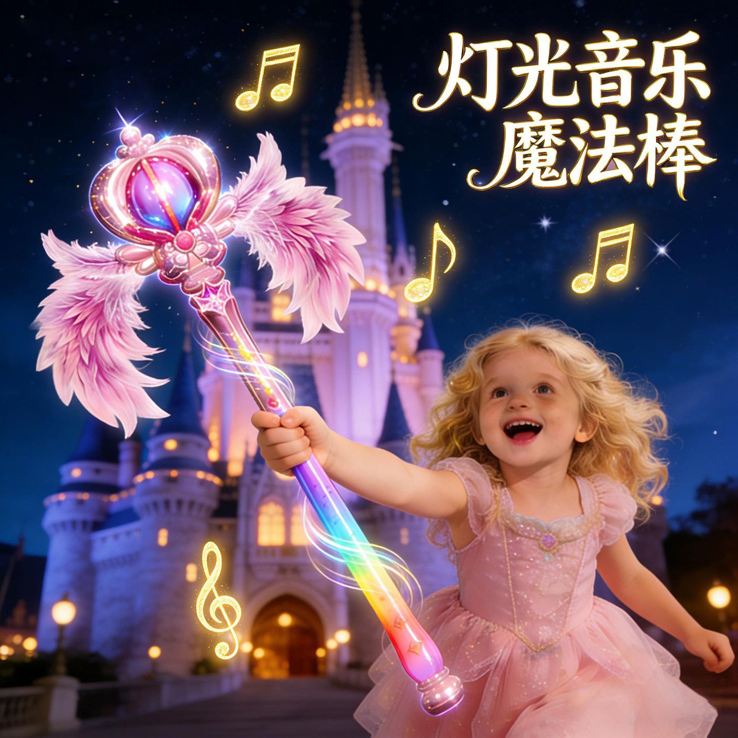 13099812.仙女魔法棒新款玩具巴啦啦女童小魔仙手持发光公主棒儿童生日节日女孩礼物