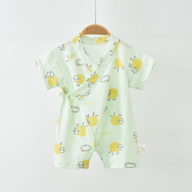 13589924.【0-6个月纯棉】婴儿衣服宝宝夏季和尚服新生儿连体衣哈衣爬服