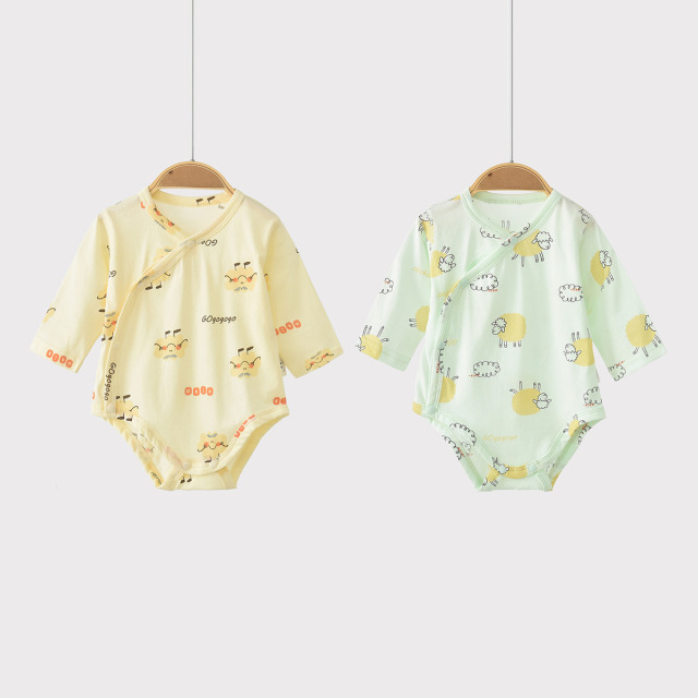 13589894.【0-6个月纯棉2件装】婴儿夏季衣服新生儿包屁衣宝宝三角爬服