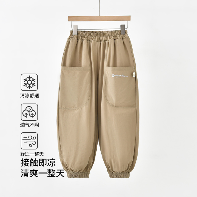 13663077.【户外凉感防蚊虫婴童裤】宽松男女童夏季裤子儿童长裤中小童工装裤