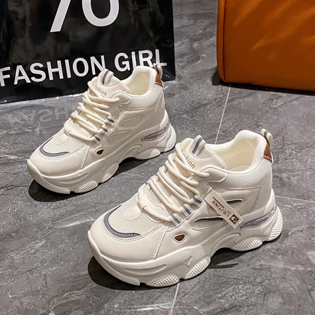 13359543.曼丽玲新款网面厚底女士增高老爹鞋（建议拍大一码，脚瘦正常拍）