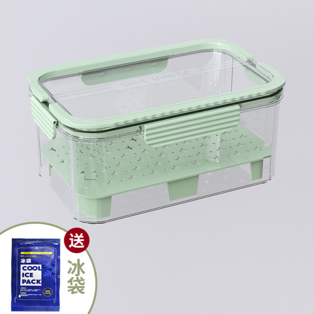 12250042.手提保鲜盒冰箱保鲜盒便当盒户外野餐篮多巴胺零食水果收纳盒