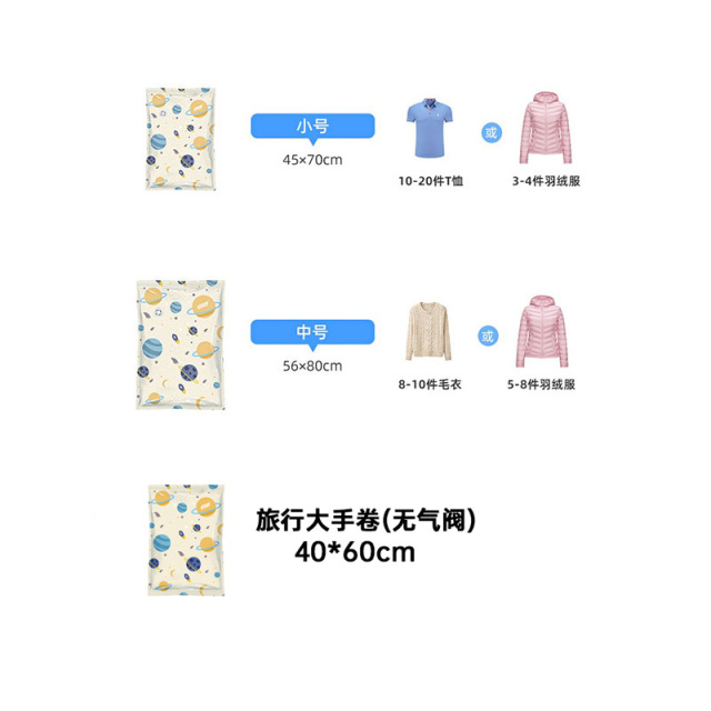 12684631.限时秒杀 太力星球真空收纳压缩袋被子衣服专用羽绒服衣物旅行神器收纳袋(无电泵款)电泵/手动按压两种抽气方式