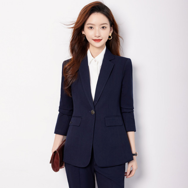 10179976.【上衣+裤子】罗蒙女士套装简约干练职业面试工作装西装两件套女