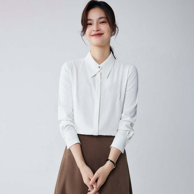 10213516.【简约大方】罗蒙四季款女式长袖衬衫时尚有型气质优雅商务职业衬衫女