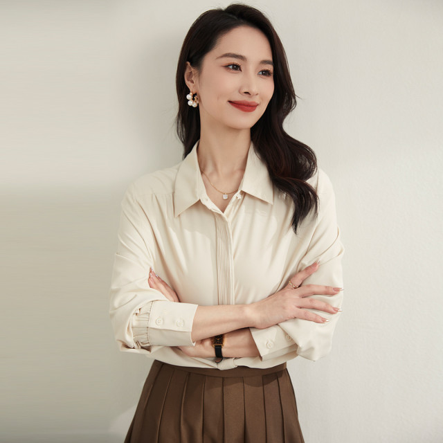 10213745.【商务通勤】罗蒙四季款女士长袖衬衫简约大众职场通勤舒适百搭衬衫女