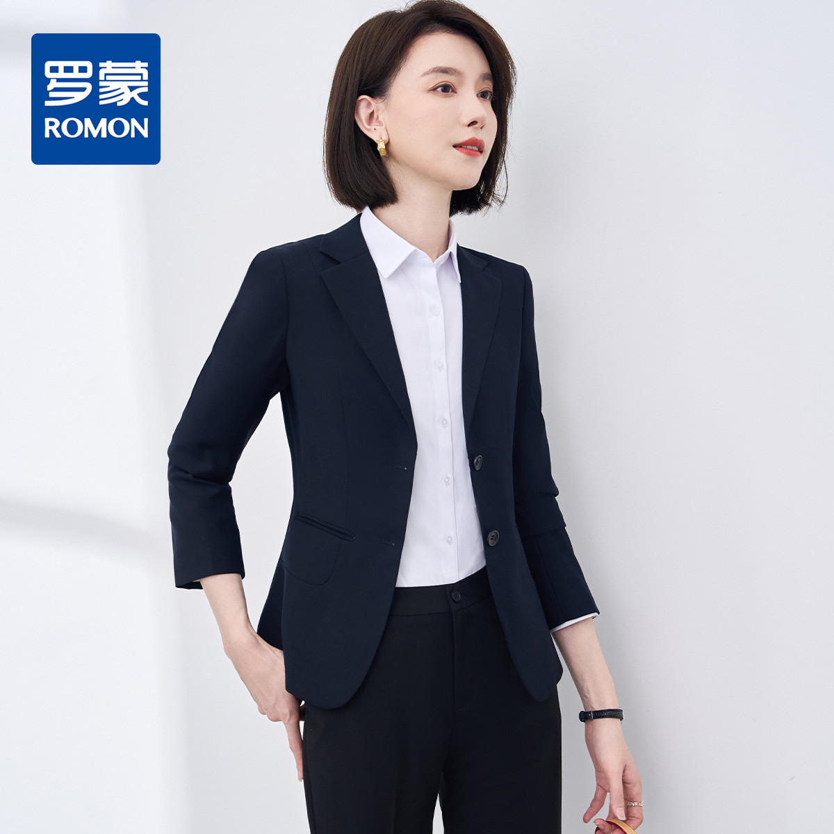 10218269.罗蒙西装外套女正装商务通勤单西装外套韩版修身小西装女