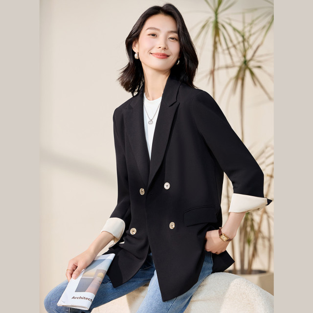 10480083.【简约舒适】罗蒙女士西服春秋款百搭日常商务通勤气质西服外套女