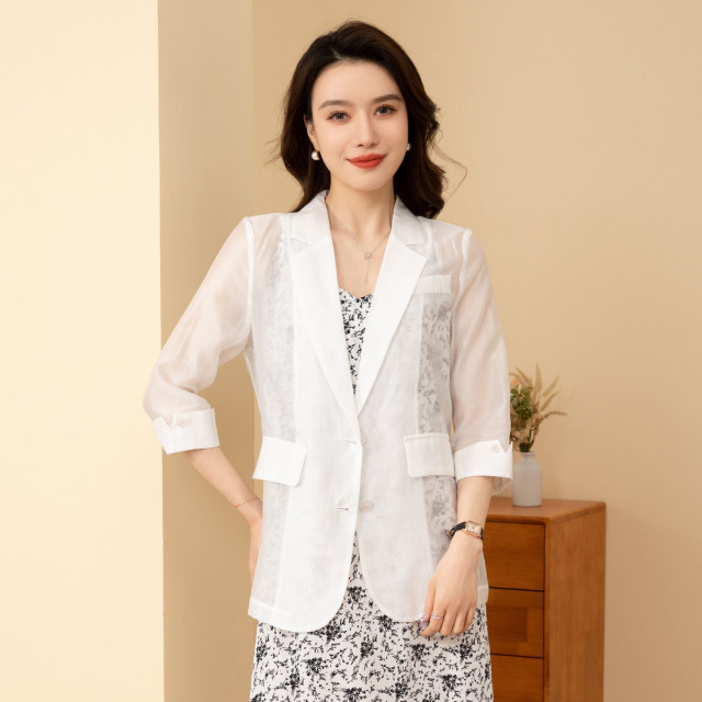 10479202.【商务休闲】罗蒙女士西服简约大方时尚有型百搭七分袖单西女