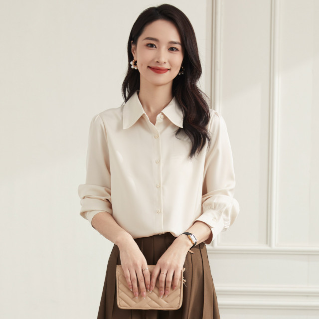 10479461.【简约商务】罗蒙四季款女士长袖衬衫百搭时尚清新百搭职场衬衫女