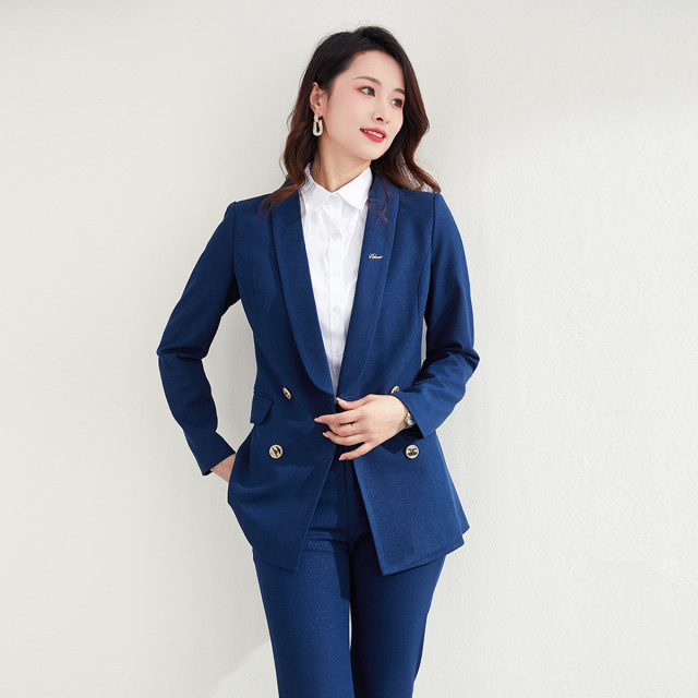 10478782.【上衣+裤子】罗蒙秋季女士套装简约气质通勤OL西装两件套女